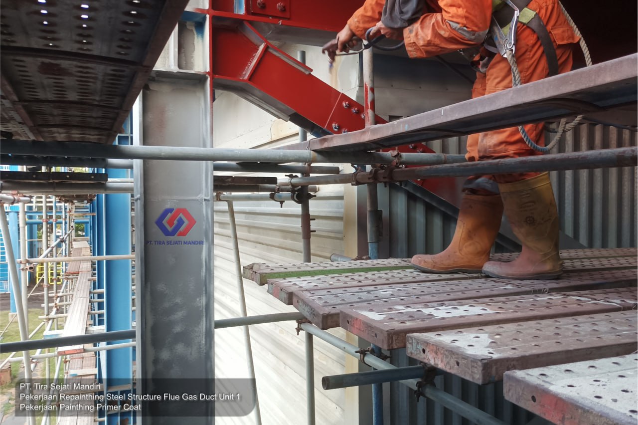 Repainting Steel Structure Flue Gas Duct Unit 1