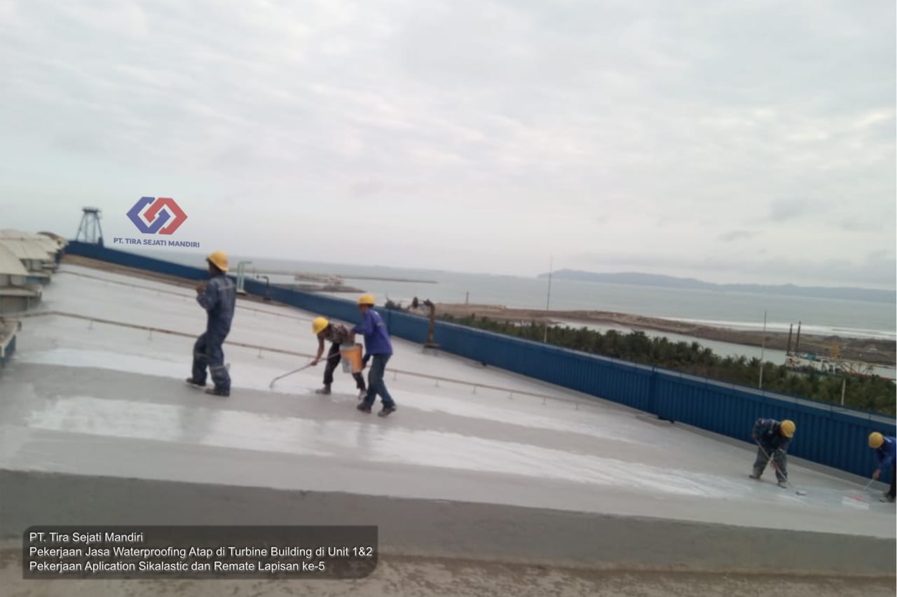 Pekerjaan Waterproofing Atap Turbine Building di Unit 1&2
