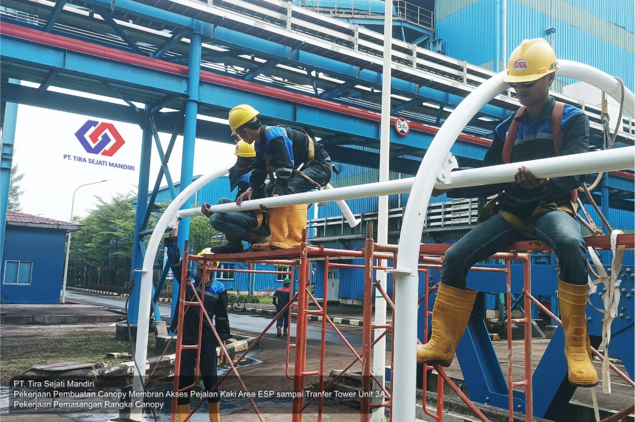 Pembuatan Canopy Membran Akses Pejalan Kaki 